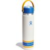 image:imageHydro Flask Water Bottle  Insulated Stainless Steel  Wide Straw Lid Non Spill Leakproof in 24 Oz Forest Green ArcCampus Ivory