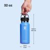 image:imageHydro Flask Water Bottle  Insulated Stainless Steel  Wide Straw Lid Non Spill Leakproof in 24 Oz Forest Green ArcCascade