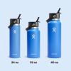 image:imageHydro Flask Water Bottle  Insulated Stainless Steel  Wide Straw Lid Non Spill Leakproof in 24 Oz Forest Green ArcCascade