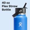 image:imageHydro Flask Water Bottle  Insulated Stainless Steel  Wide Straw Lid Non Spill Leakproof in 24 Oz Forest Green ArcCascade