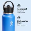 image:imageHydro Flask Water Bottle  Insulated Stainless Steel  Wide Straw Lid Non Spill Leakproof in 24 Oz Forest Green ArcCascade