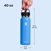 image:imageHydro Flask Water Bottle  Insulated Stainless Steel  Wide Straw Lid Non Spill Leakproof in 24 Oz Forest Green ArcCascade