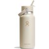 image:imageHydro Flask Water Bottle  Insulated Stainless Steel  Wide Straw Lid Non Spill Leakproof in 24 Oz Forest Green ArcCoconut