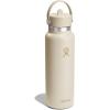 image:imageHydro Flask Water Bottle  Insulated Stainless Steel  Wide Straw Lid Non Spill Leakproof in 24 Oz Forest Green ArcCoconut