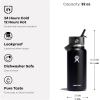 image:imageHydro Flask Water Bottle  Insulated Stainless Steel  Wide Straw Lid Non Spill Leakproof in 24 Oz Forest Green ArcCoconut