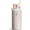 image:imageHydro Flask Water Bottle  Insulated Stainless Steel  Wide Straw Lid Non Spill Leakproof in 24 Oz Forest Green ArcGlimmer Cream