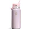 image:imageHydro Flask Water Bottle  Insulated Stainless Steel  Wide Straw Lid Non Spill Leakproof in 24 Oz Forest Green ArcGlimmer Pink