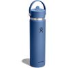 image:imageHydro Flask Water Bottle  Insulated Stainless Steel  Wide Straw Lid Non Spill Leakproof in 24 Oz Forest Green ArcHARBOR BLUE