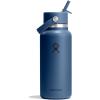 image:imageHydro Flask Water Bottle  Insulated Stainless Steel  Wide Straw Lid Non Spill Leakproof in 24 Oz Forest Green ArcHARBOR BLUE
