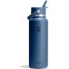 image:imageHydro Flask Water Bottle  Insulated Stainless Steel  Wide Straw Lid Non Spill Leakproof in 24 Oz Forest Green ArcHARBOR BLUE
