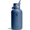 image:imageHydro Flask Water Bottle  Insulated Stainless Steel  Wide Straw Lid Non Spill Leakproof in 24 Oz Forest Green ArcHARBOR BLUE