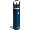 image:imageHydro Flask Water Bottle  Insulated Stainless Steel  Wide Straw Lid Non Spill Leakproof in 24 Oz Forest Green ArcIndigo
