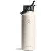 image:imageHydro Flask Water Bottle  Insulated Stainless Steel  Wide Straw Lid Non Spill Leakproof in 24 Oz Forest Green ArcIvory