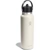 image:imageHydro Flask Water Bottle  Insulated Stainless Steel  Wide Straw Lid Non Spill Leakproof in 24 Oz Forest Green ArcIvory