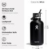 image:imageHydro Flask Water Bottle  Insulated Stainless Steel  Wide Straw Lid Non Spill Leakproof in 24 Oz Forest Green ArcNectar