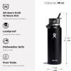 image:imageHydro Flask Water Bottle  Insulated Stainless Steel  Wide Straw Lid Non Spill Leakproof in 24 Oz Forest Green ArcOat