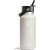image:imageHydro Flask Water Bottle  Insulated Stainless Steel  Wide Straw Lid Non Spill Leakproof in 24 Oz Forest Green ArcOat
