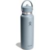 image:imageHydro Flask Water Bottle  Insulated Stainless Steel  Wide Straw Lid Non Spill Leakproof in 24 Oz Forest Green ArcSHALE GRAY