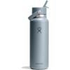 image:imageHydro Flask Water Bottle  Insulated Stainless Steel  Wide Straw Lid Non Spill Leakproof in 24 Oz Forest Green ArcSHALE GRAY
