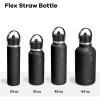 image:imageHydro Flask Water Bottle  Insulated Stainless Steel  Wide Straw Lid Non Spill Leakproof in 24 Oz Forest Green ArcSHALE GRAY