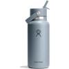image:imageHydro Flask Water Bottle  Insulated Stainless Steel  Wide Straw Lid Non Spill Leakproof in 24 Oz Forest Green ArcSHALE GRAY