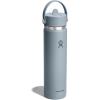 image:imageHydro Flask Water Bottle  Insulated Stainless Steel  Wide Straw Lid Non Spill Leakproof in 24 Oz Forest Green ArcSHALE GRAY
