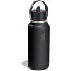 image:imageHydro Flask Water Bottle  Insulated Stainless Steel  Wide Straw Lid Non Spill Leakproof in 24 Oz Forest Green ArcTONAL BLACK
