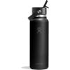 image:imageHydro Flask Water Bottle  Insulated Stainless Steel  Wide Straw Lid Non Spill Leakproof in 24 Oz Forest Green ArcTONAL BLACK