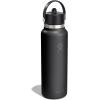 image:imageHydro Flask Water Bottle  Insulated Stainless Steel  Wide Straw Lid Non Spill Leakproof in 24 Oz Forest Green ArcTONAL BLACK