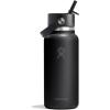 image:imageHydro Flask Water Bottle  Insulated Stainless Steel  Wide Straw Lid Non Spill Leakproof in 24 Oz Forest Green ArcTONAL BLACK