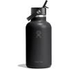 image:imageHydro Flask Water Bottle  Insulated Stainless Steel  Wide Straw Lid Non Spill Leakproof in 24 Oz Forest Green ArcTONAL BLACK