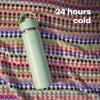 image:imageHydro Flask Water Bottle  Insulated Stainless Steel  Wide Straw Lid Non Spill Leakproof in 24 Oz Forest Green ArcTONAL BLACK