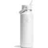 image:imageHydro Flask Water Bottle  Insulated Stainless Steel  Wide Straw Lid Non Spill Leakproof in 24 Oz Forest Green ArcTONAL WHITE