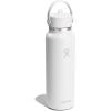 image:imageHydro Flask Water Bottle  Insulated Stainless Steel  Wide Straw Lid Non Spill Leakproof in 24 Oz Forest Green ArcTONAL WHITE
