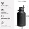 image:imageHydro Flask Water Bottle  Insulated Stainless Steel  Wide Straw Lid Non Spill Leakproof in 24 Oz Forest Green ArcTONAL WHITE