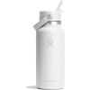 image:imageHydro Flask Water Bottle  Insulated Stainless Steel  Wide Straw Lid Non Spill Leakproof in 24 Oz Forest Green ArcTONAL WHITE