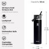 image:imageHydro Flask Water Bottle  Insulated Stainless Steel  Wide Straw Lid Non Spill Leakproof in 24 Oz Forest Green ArcTonal Agave