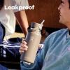 image:imageHydro Flask Water Bottle  Insulated Stainless Steel  Wide Straw Lid Non Spill Leakproof in 24 Oz Forest Green ArcTrillium
