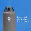 image:imageHydro Flask Water Bottle  Insulated Stainless Steel  Wide Straw Lid Non Spill Leakproof in 24 Oz Forest Green ArcWhite