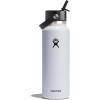 image:imageHydro Flask Water Bottle  Insulated Stainless Steel  Wide Straw Lid Non Spill Leakproof in 24 Oz Forest Green ArcWhite