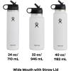 image:imageHydro Flask Water Bottle  Insulated Stainless Steel  Wide Straw Lid Non Spill Leakproof in 24 Oz Forest Green ArcWhite