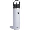 image:imageHydro Flask Water Bottle  Insulated Stainless Steel  Wide Straw Lid Non Spill Leakproof in 24 Oz Forest Green ArcWhite