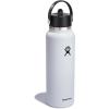 image:imageHydro Flask Water Bottle  Insulated Stainless Steel  Wide Straw Lid Non Spill Leakproof in 24 Oz Forest Green ArcWhite
