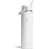 image:imageHydro Flask Water Bottle  Insulated Stainless Steel  Wide Straw Lid Non Spill Leakproof in 24 Oz Forest Green ArcTONAL WHITE