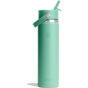 image:imageHydro Flask Water Bottle  Insulated Stainless Steel  Wide Straw Lid Non Spill Leakproof in 24 Oz Forest Green ArcMERMAID GREEN
