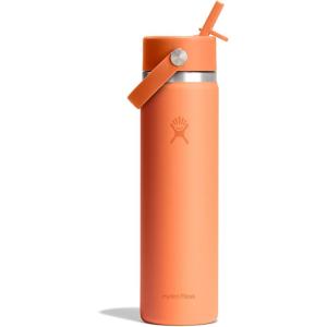 image:imageHydro Flask Water Bottle  Insulated Stainless Steel  Wide Straw Lid Non Spill Leakproof in 24 Oz Forest Green ArcNectar