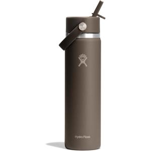 image:imageHydro Flask Water Bottle  Insulated Stainless Steel  Wide Straw Lid Non Spill Leakproof in 24 Oz Forest Green ArcSandpiper