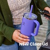 image:imageHydro Flask 24 Oz Travel Tumbler with Handle Clear Lid and Straw  Insulated Stainless Steel in 24 Oz Palmer GreenBurgundy