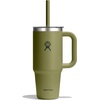 image:imageHydro Flask 24 Oz Travel Tumbler with Handle Clear Lid and Straw  Insulated Stainless Steel in 24 Oz Palmer GreenPALMER GREEN