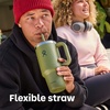 image:imageHydro Flask 24 Oz Travel Tumbler with Handle Clear Lid and Straw  Insulated Stainless Steel in 24 Oz Palmer GreenPALMER GREEN